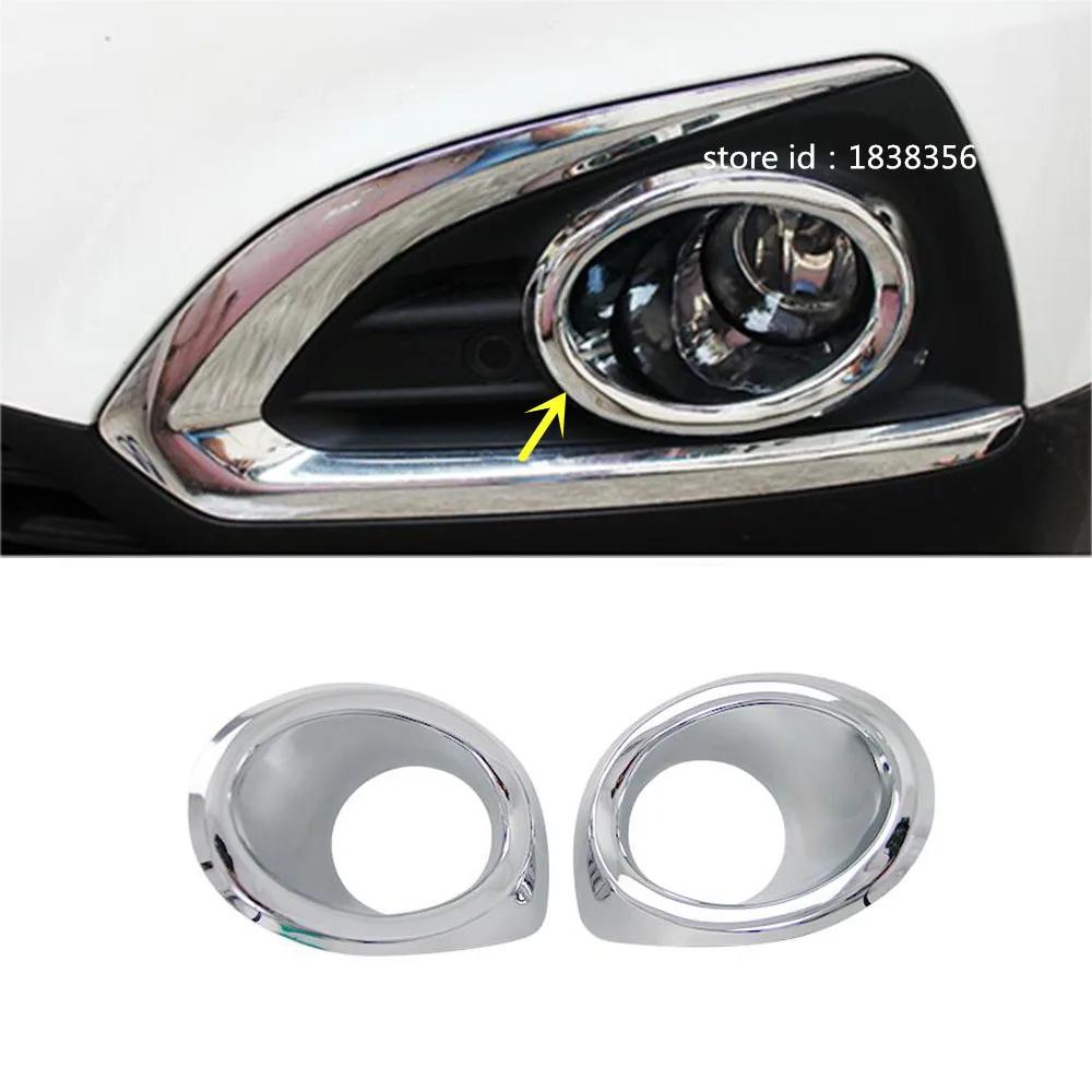 For Peugeot 3008 2013 2014 2015 2016 2017 Body Front Fog Light Lamp Detector Frame Stick Styling ABS Chrome Cover Tr